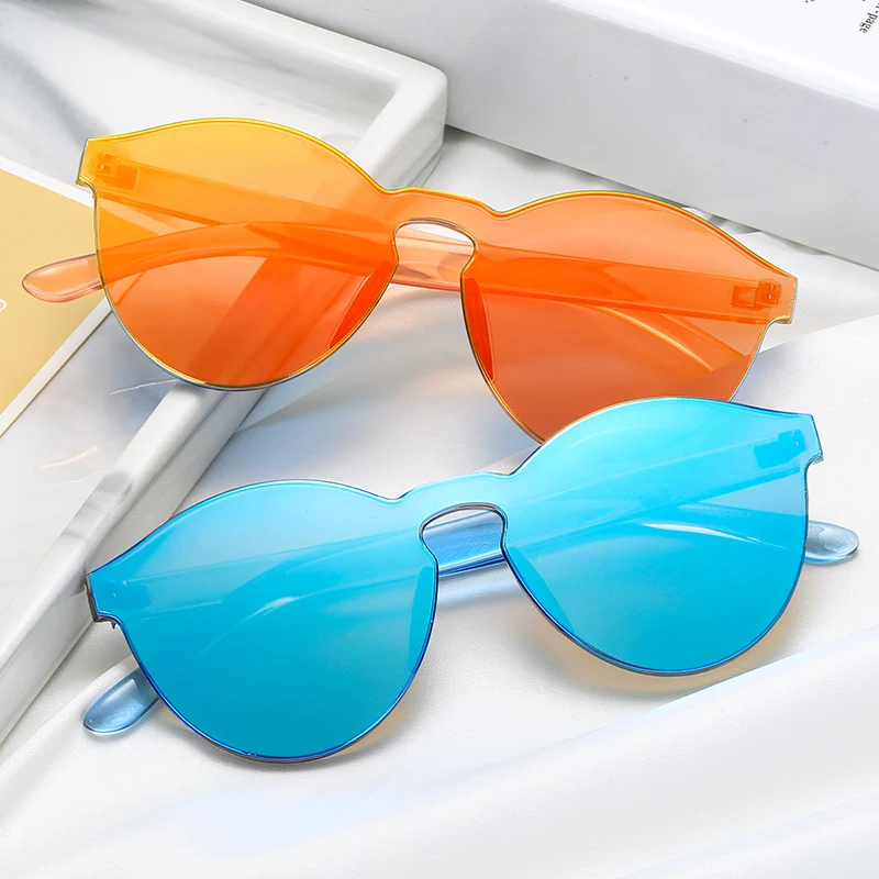 Мода Cat Eey женские солнцезащитные очки красочные зеркальные яркие цвета