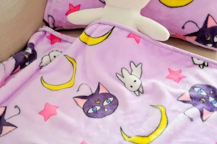 Amine Tsukino Usagi Luna Cat Сейлор Мун мягкая тепловая фланеливая ткань одеяла-кондиционеры для девочек Рождественский подарок на день рождения Косплей Реквизит