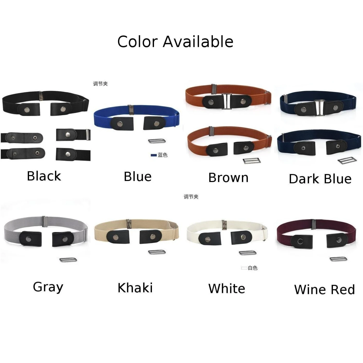 

No Buckle Stretch Belt Buckless Belt Invisible Solid Color Elastic Waist Belt Unisex For Jeans Pants For Women Men