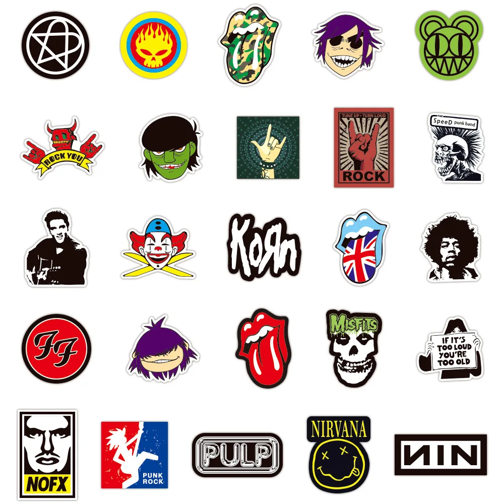 100 шт. наклейка в стиле рок музыка ретро граффити наклейки JDM для гитары мотоцикла