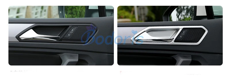 Для Volkswagen VW Tiguan L карбоновая цветная внутренняя дверная ручка, отделка чаши, хромированные аксессуары для стайлинга автомобилей
