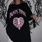 Женские футболки goth y2k, топы в стиле Харадзюку с принтом на Хэллоуин, топы в стиле Диабло, свободная футболка с коротким рукавом и милым рисунком аниме, Топ
