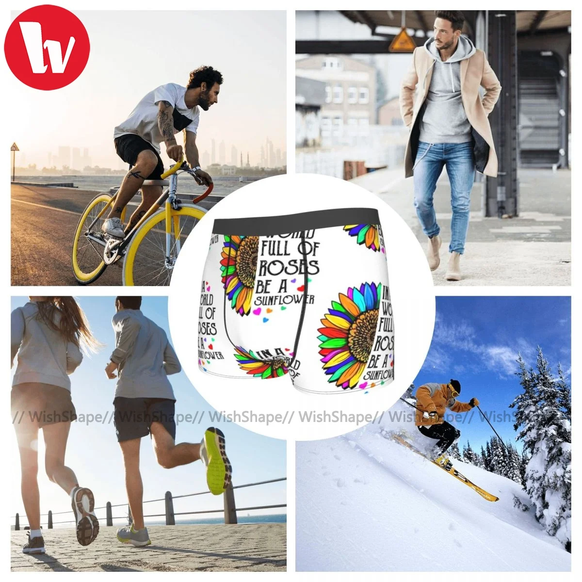 

Sunflower Underwear Cute Hot Printed Trunk Polyester Pouch Boys Boxer Brief