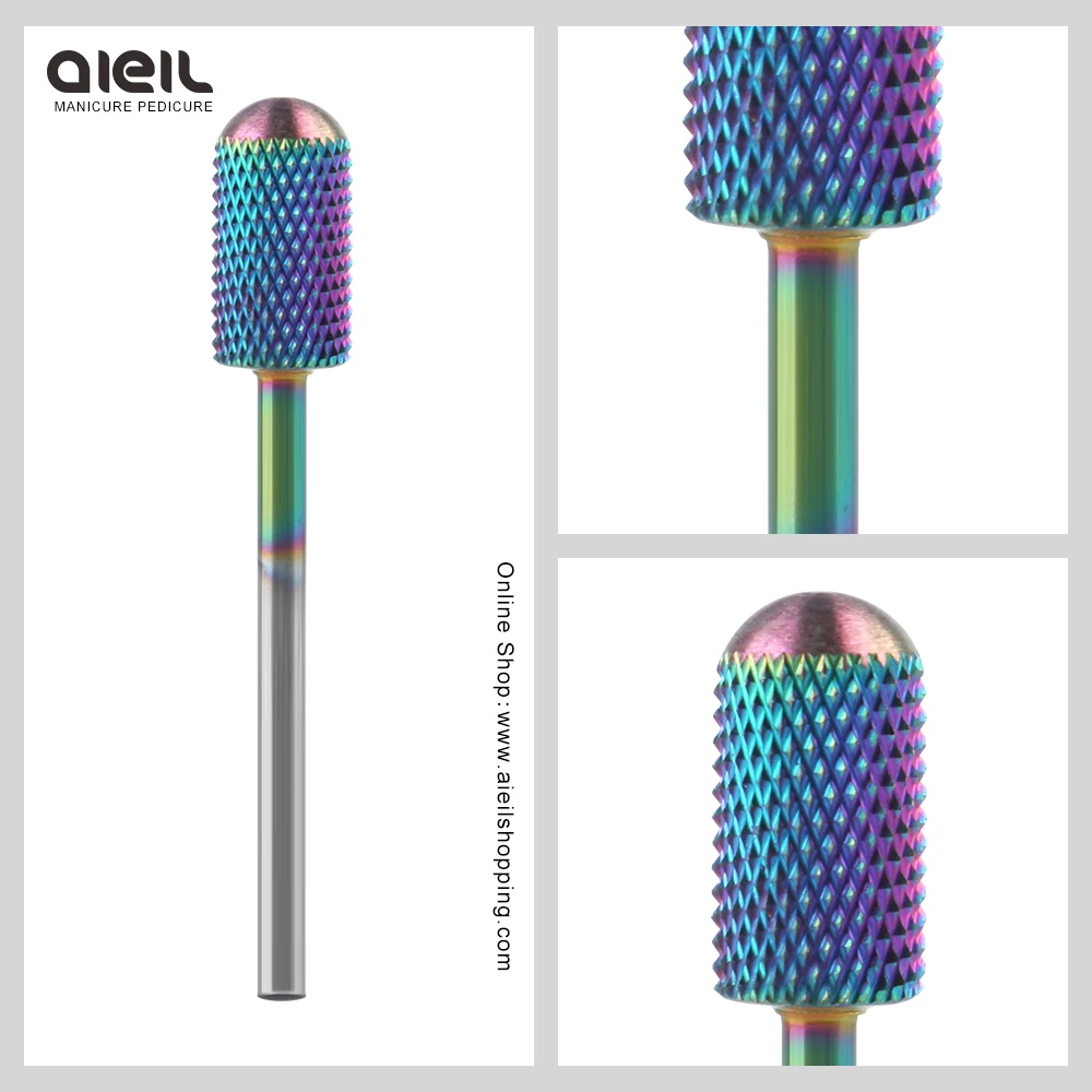 Сверло для маникюра с радужным покрытием сверло удаления акриловых гелей |