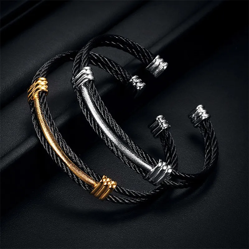 Браслет женский Modyle винтажный из нержавеющей стали в стиле панк трехслойный