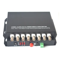 8 channels video over fiber optic media converters for camera surveillance transmitter and receiver single mode and multimode