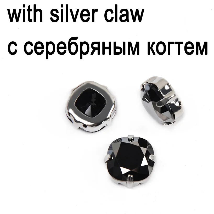 Crystal with silver CTPA3bI Хрустальные стеклянные термостразы Подушка пришить остроконечные Стразы пришивные стразы Швейные Стразы для свадебного платья - Цвет: Crystal with silver