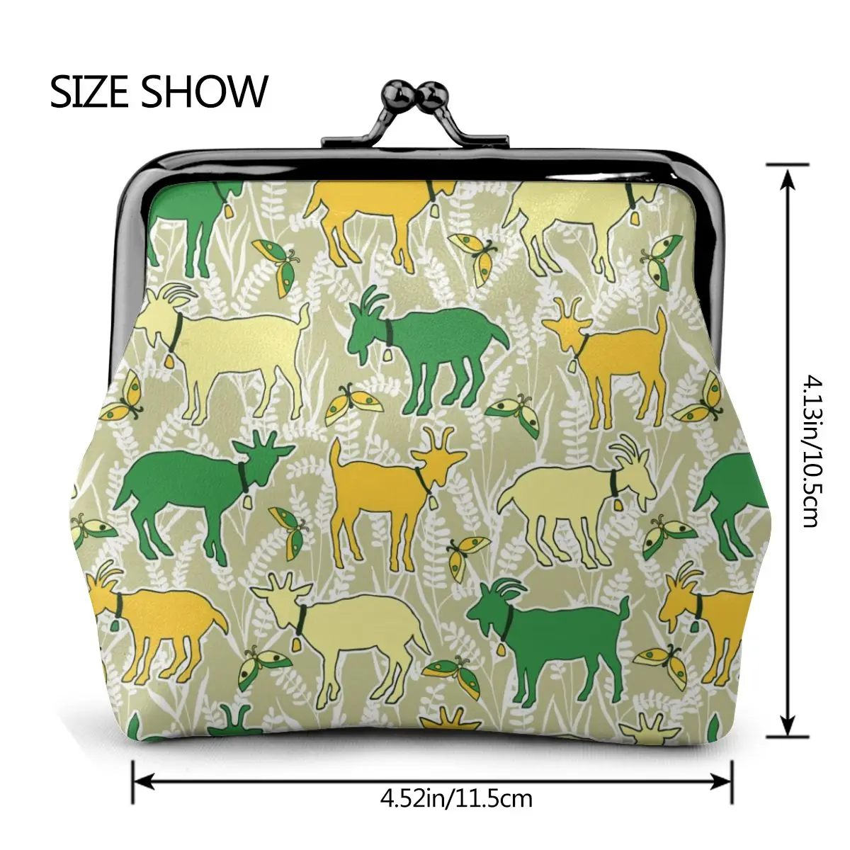 

OLN Mini Wallets Women Coin Purses Yellow Sheeps Pattern Small Change Purse Coin Pouch Credit Card Wallet Money Bag
