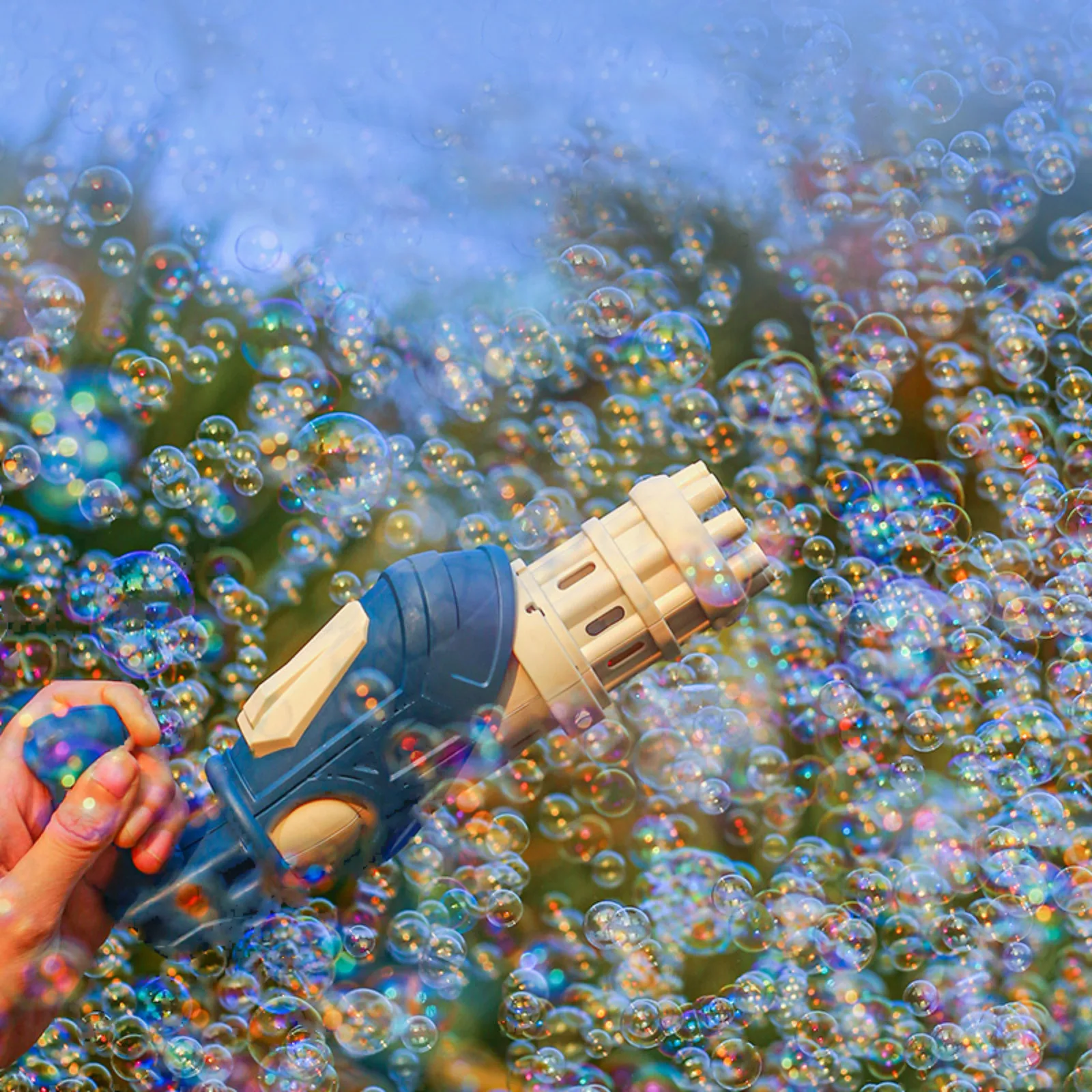 

Gatling Bubble Machine 8-hole Bubble Blower Automatic Machine Electric Bubbles Maker 40ml Outdoor Indoor Bubbles Machine #Y7