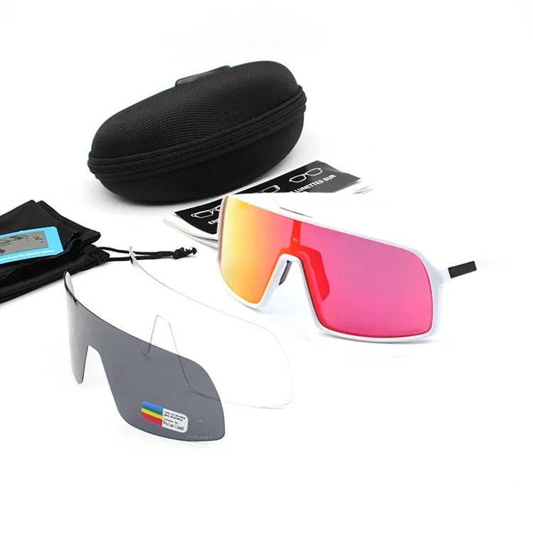 white lens purple P R O. Спортивные поляризованные велосипедные очки с Питером Sutro, велосипедные очки, мужские и женские велосипедные очки с защитой от уф400 лучей, велосипедные солнцезащитные очки с 3 линзами Sagan - Цвет: white lens purple