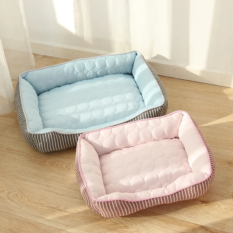 

Soft Summer Pet Cool Feeling Nest Breathable Pet Dog Cat Bed Blanket Summer Washable For Small Medium Large Dogs Cooling Mat