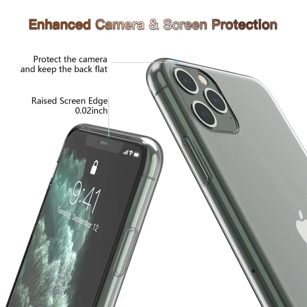 Силиконовый чехол для iPhone 11 Pro Max прозрачный ультратонкий ударопрочный