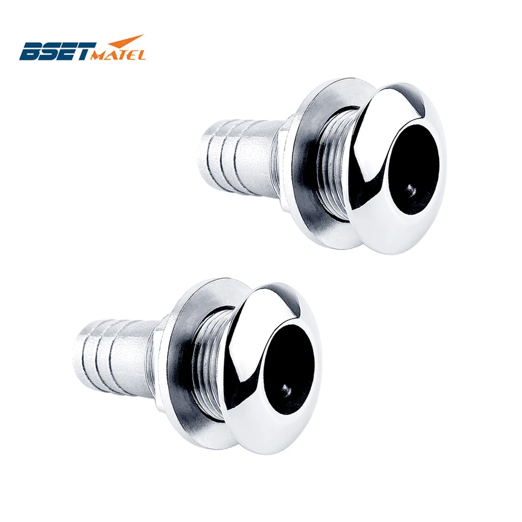 

2X Marine Hardware Stainless Steel 316 Thru Hull Plumbing Fitting Outlet Drain Joint For 3/4" or 1" Hose Boat Yacht Accessories