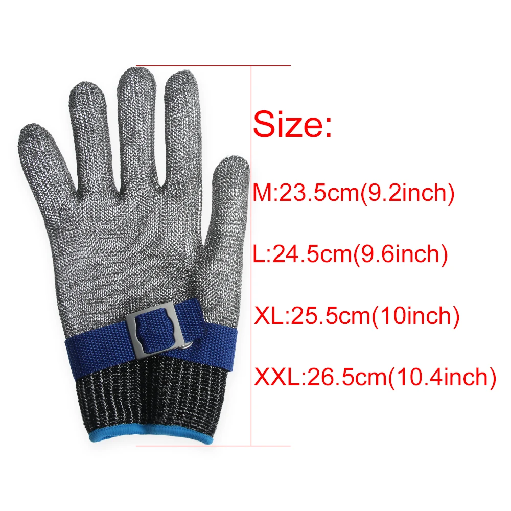 

1Pair Safety Cut Proof Stab Resistant Glove Stainless Steel Metal Mesh Butcher Protection Gloves M/L/XL/XXL