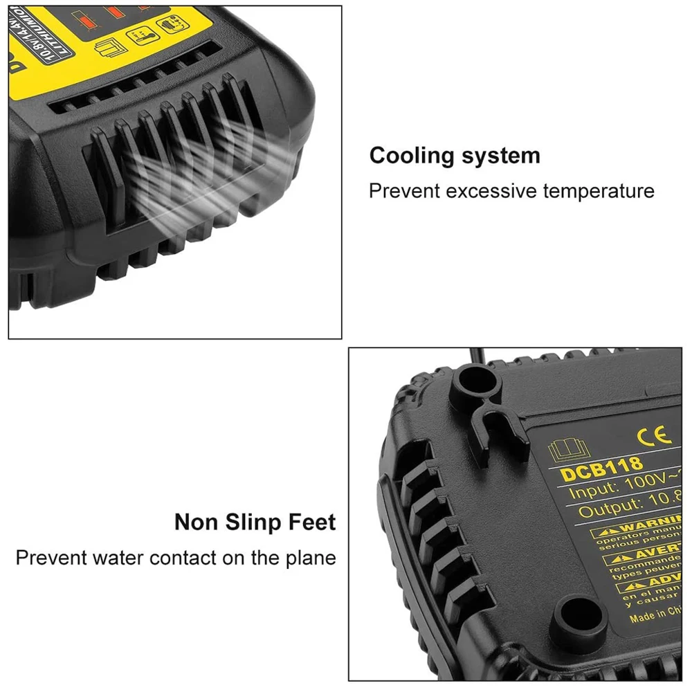 Зарядное устройство DCB118 10 8 a для аккумуляторов Dewalt 14 4 в 12 В 18 20 DCB200 DCB101 DCB115 DCB107 DCB105