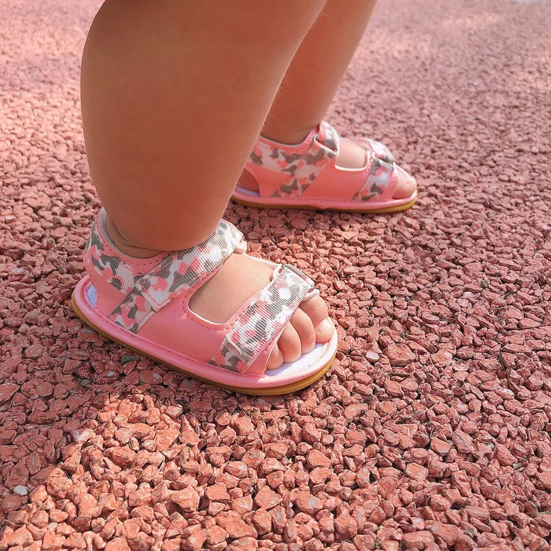 

Newborn Baby Boy Girl Sandals Infant Shoes Anti-slip Rubber Sole Mesh Flower Graden Park Outside First Walkers Baby Summer Shoes
