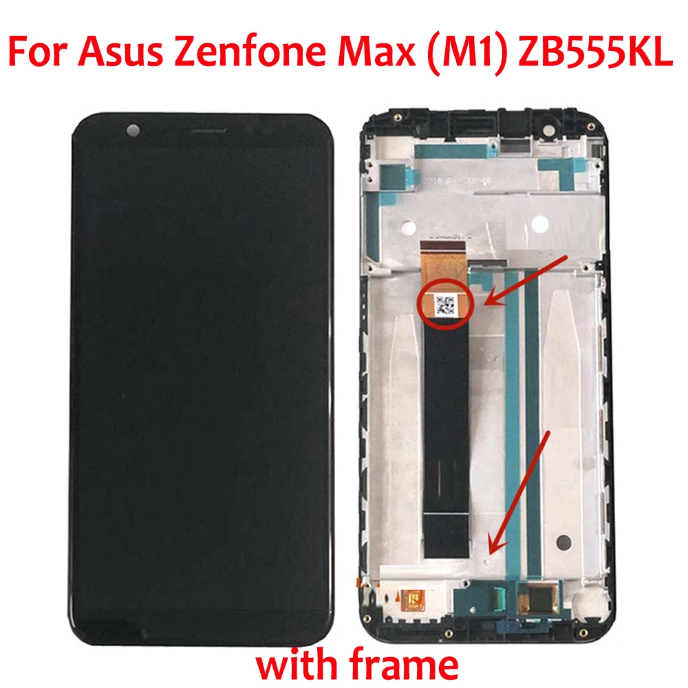 

ЖК-дисплей 5,5 ''для ASUS Zenfone Max M1 ZB555KL, панель с сенсорным экраном, дигитайзер, стеклянный сенсор в сборе с рамкой, оригинал