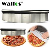 walfos 12 inch pizza cutter stainless steel rocking pizza chopper high quality kitchen knife design custom cutter tool
