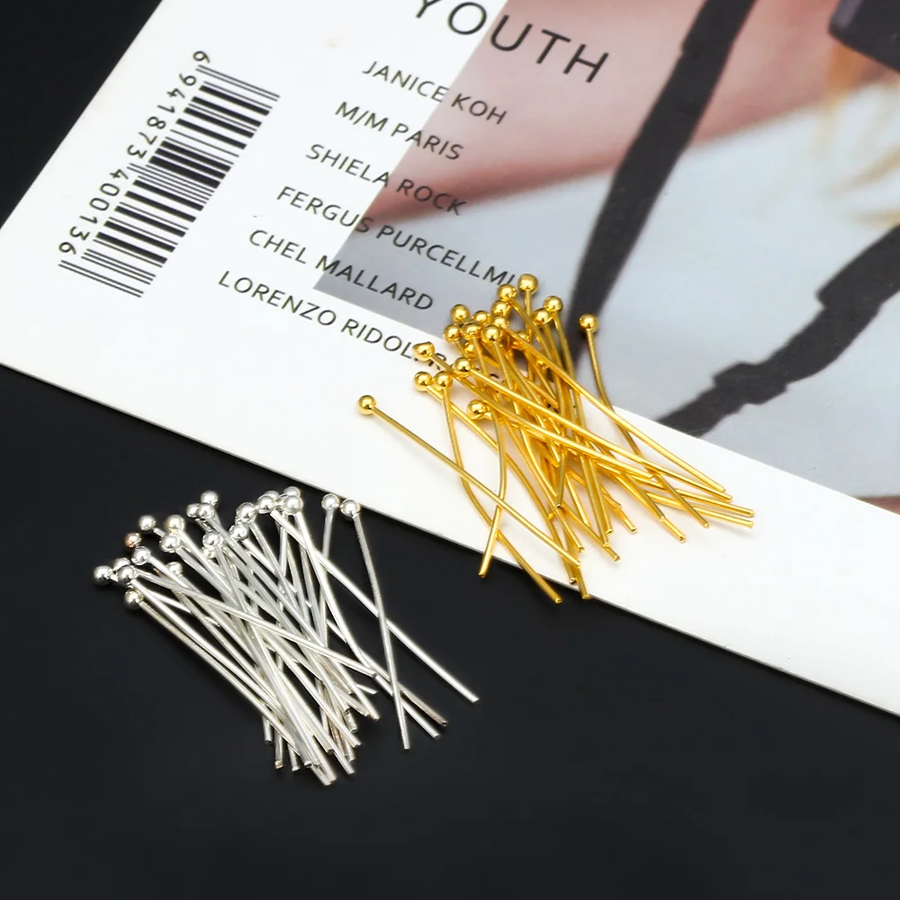 MEIBEADS 100 шт./пакет 30 мм золотистый серебристый цвет круглые булавки сделай сам