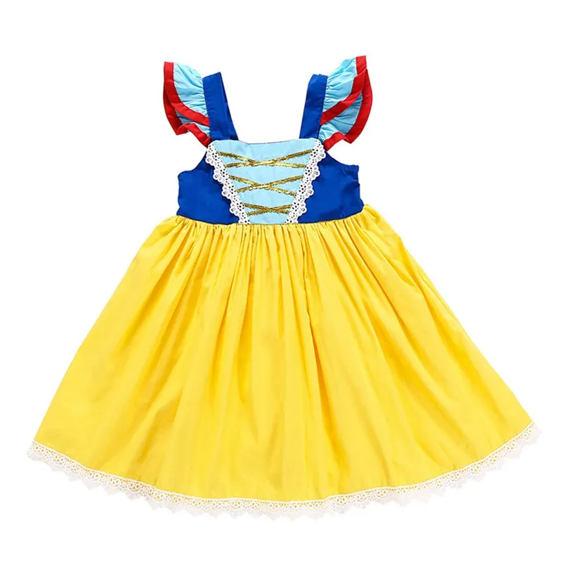 Snow White Dress 02 VOGUEON/нарядное платье принцессы Софии для девочек; летнее повседневное Хлопковое платье для сна; Рапунцель; Белоснежка; Эльза; Алиса; костюм на Хэллоуин - Цвет: Snow White Dress 02