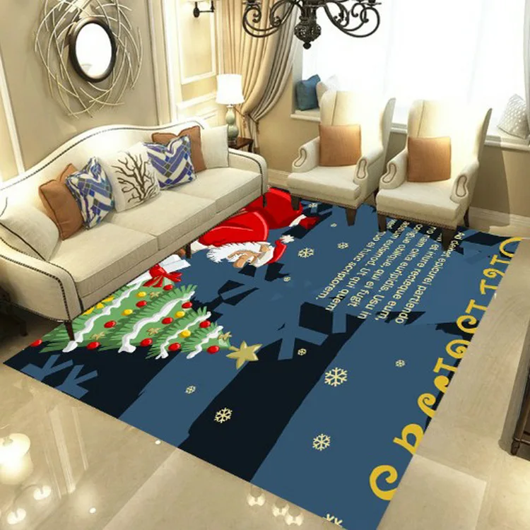 

Merry Christmas Carpets Soft Flannel 3D Printed Rugs Mat Rugs Anti-slip Large Rug Carpet Home Decoration Style-5
