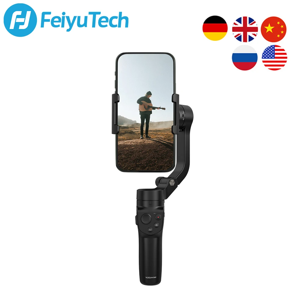 Ручной Стабилизатор FeiyuTech Vlog Pocket 2 селфи Палка для смартфонов iPhone 12 11 plus XS XR Samsung S20