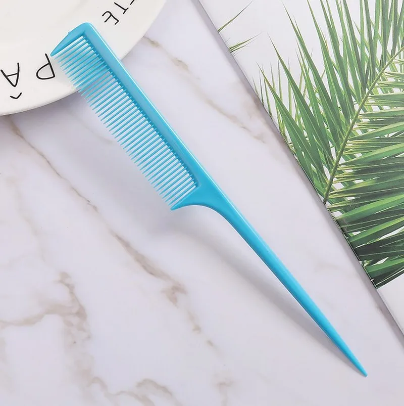 Пластиковая гребень для волос термостойкая с тонкими зубьями многоцветный