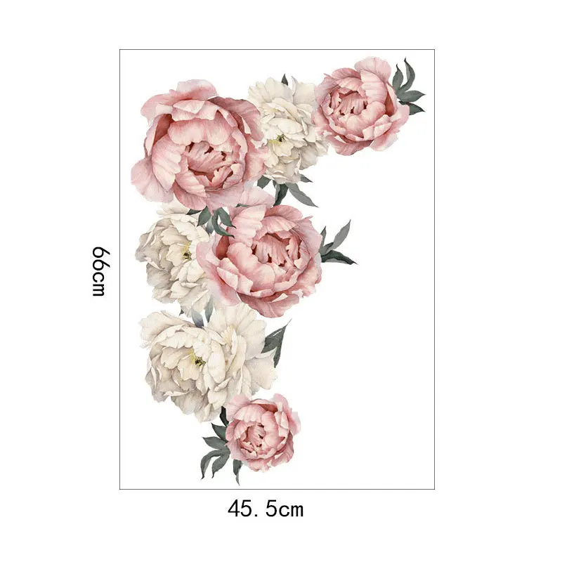 40*60 см ПВХ большие розовые фотонаклейки Романтические цветы домашний декор для