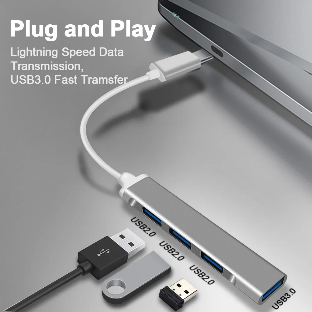 тип c 30 usb c концентратор 30 4 порта м