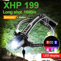 2022 xhp199 powerful headlamp xhp90 high power led headlight 18650 rechargeable head flashlight usb waterproof fishing head lamp