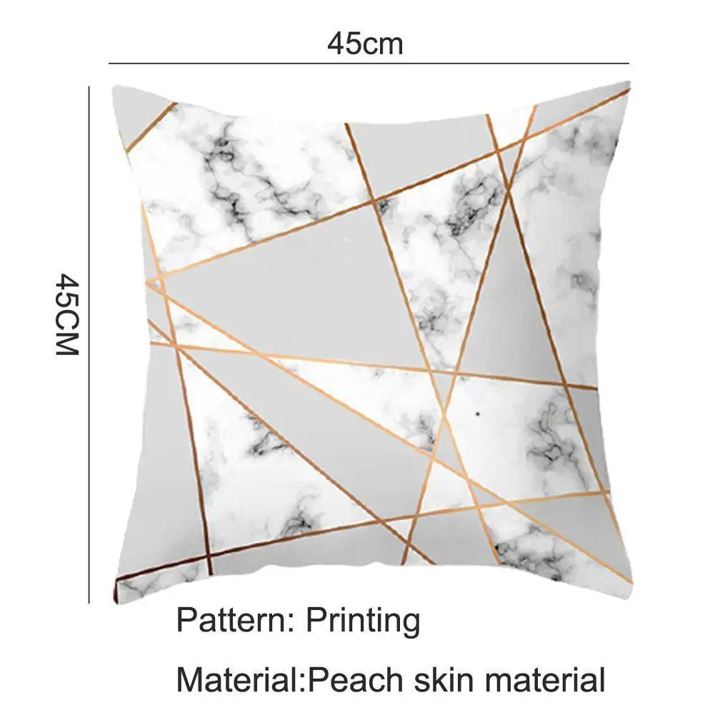 

Brief Marble Geometric Sofa Decorative Cushion Cover Decor Pillowcover Pillow 45*45 Pillowcase Polyester Home Throw Pillow D6P1