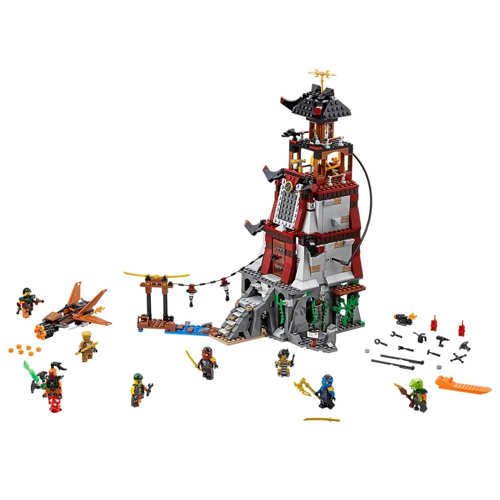 Ninjagoo фильм 815 шт строительные блоки игрушки для детей Кирпичи Маяк осада подарки