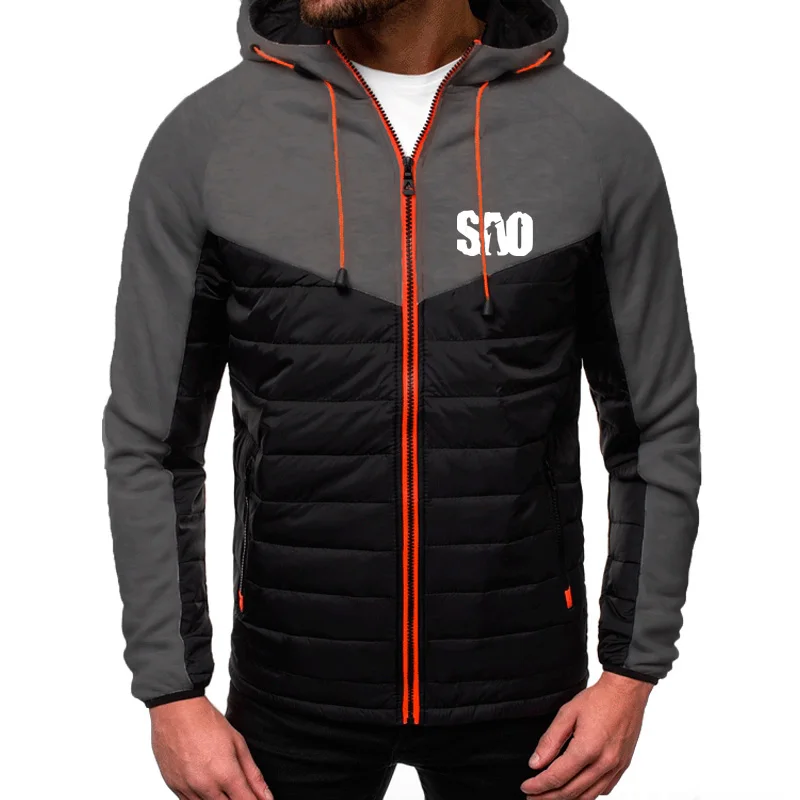 Мужская Флисовая Толстовка с капюшоном на молнии длинным рукавом | одежда