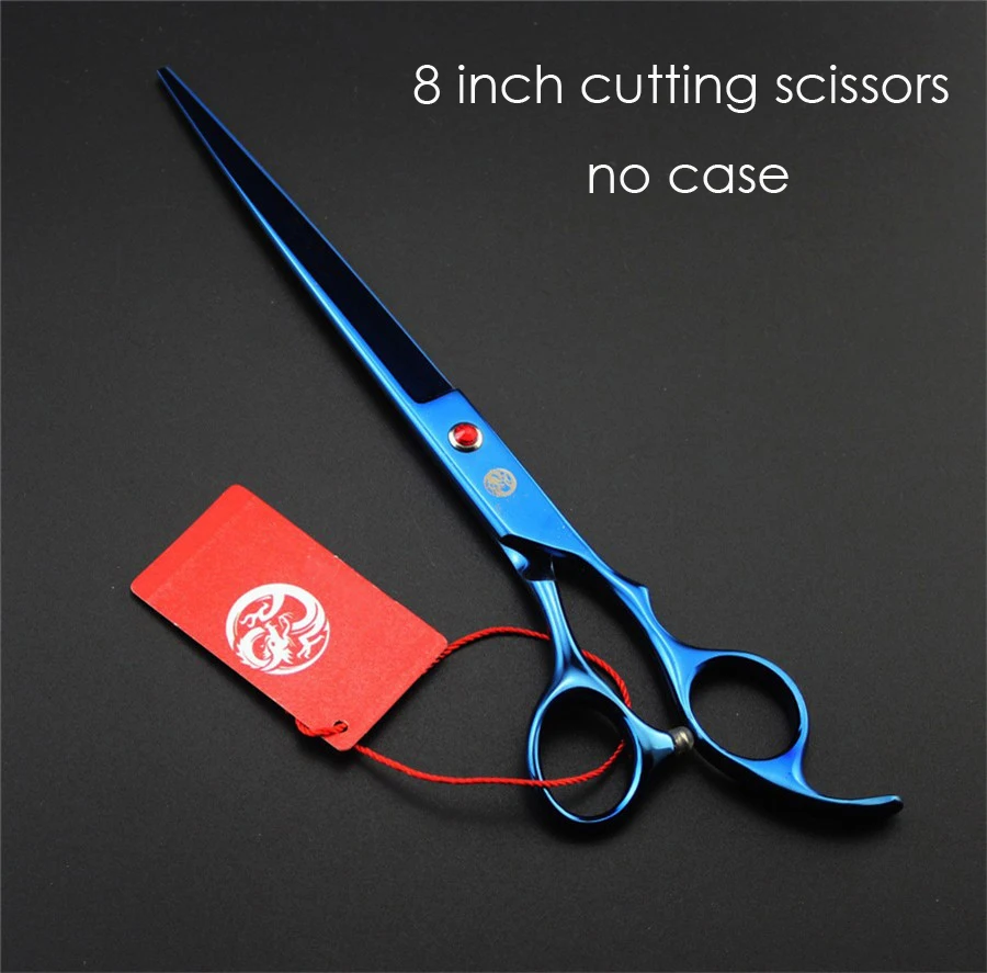 cutting 1pc 8,0 дюймов профессиональные ножницы для ухода за домашними животными+ изогнутые+ истонченные Ножницы Набор для ухода за собакой - Цвет: cutting 1pc