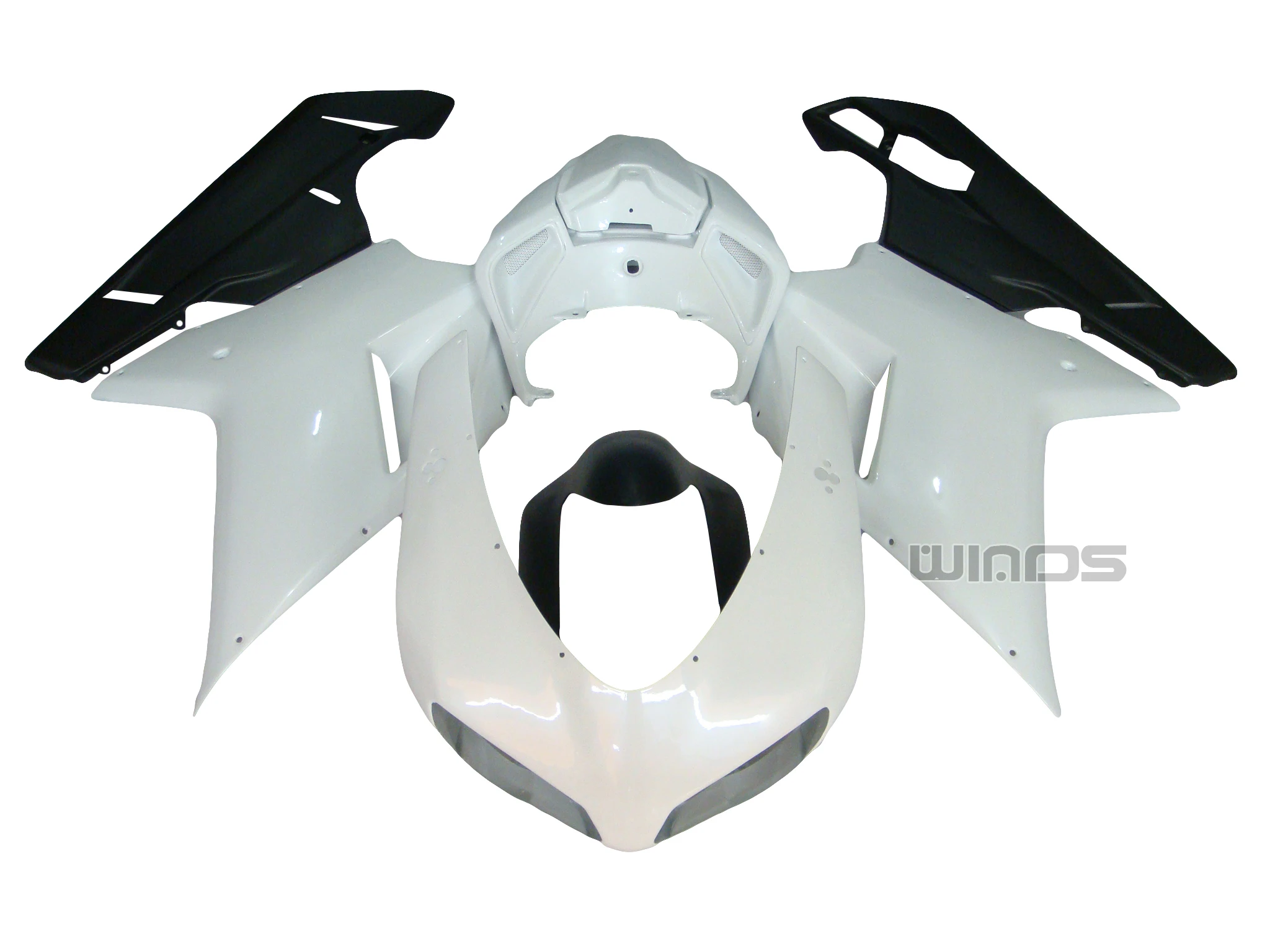 Белый черный комплект обтекателей для Ducati 848 1098 1198 2007 2008 2009 2010 2011|Полные комплекты