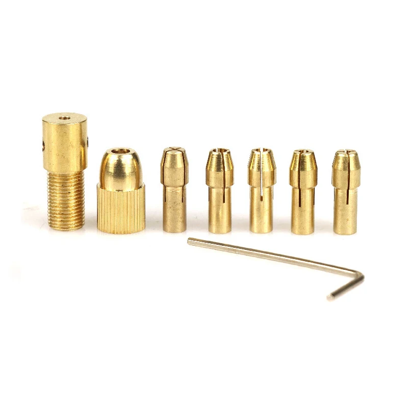 8pcs Mini Brass Drill Collet Chucks Electric Drill Accessories For 0.5-3.0MM Dremel Rotary Tool 0.5/1.0/1.5/2.5/3.0mm