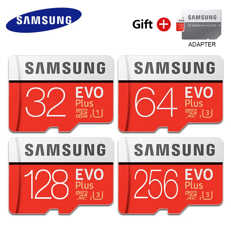 SAMSUNG EVO+ EVO Plus, Micro SD карта, 128 ГБ, 64 ГБ, класс 10, MicroSD, 32 ГБ, UHS-1, карта памяти, 256 ГБ, cartao de memoria