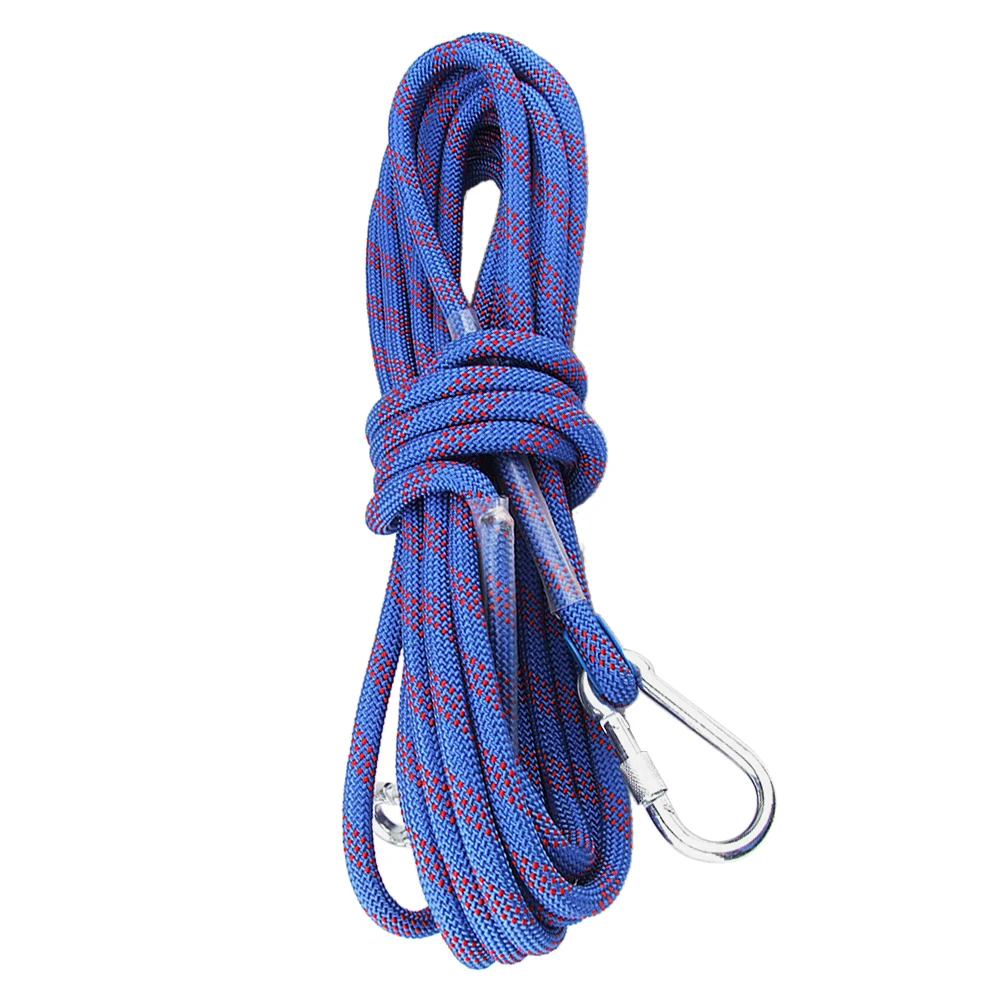 Climbing Rope-blue Профессиональная верёвка для скалолазания на открытом воздухе и набор крючков на открытом воздухе инструмент статическая веревка для скалолазания спасательный канат веревка для кемпинга - Цвет: Climbing Rope-blue