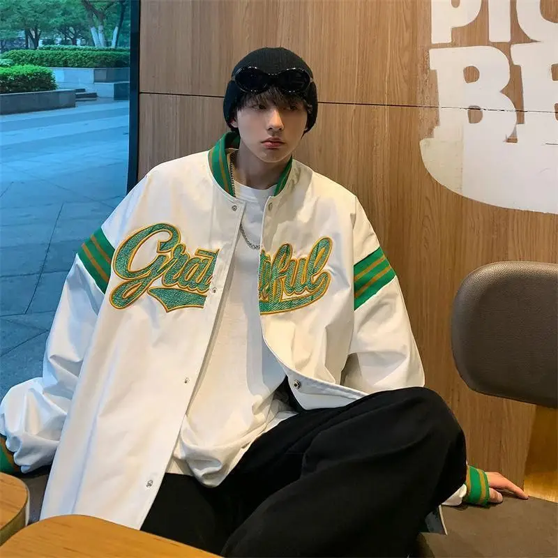 

Куртка с вышивкой для бейсбола, пальто для пар, Новинка весна-осень 2021, Повседневная Свободная куртка в американском стиле хип-хоп для улицы ...