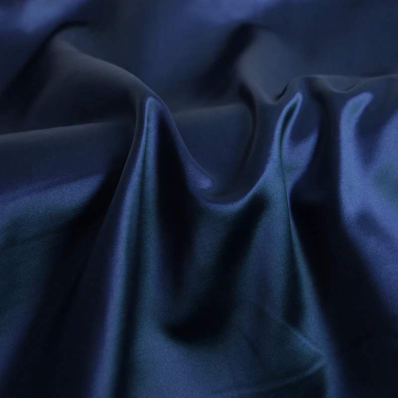Navy Silk Cotton Satin Charmeuse Fabric for Wedding Dresses - Heavy 39 Momme, 100cm x 112cm image 3