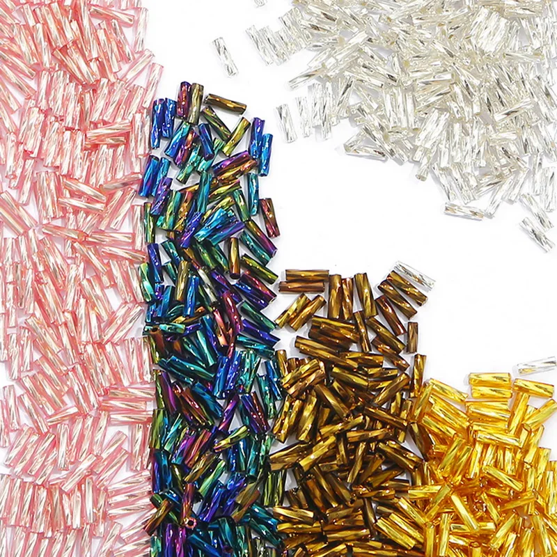 300 шт. Размер 2x6 мм Твист Стеклярус свободного стекла семена прокладка трубка