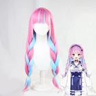 VTuber Hololive Минато Aqua парик Косплэй смешанный синий розовый косы синтетические волосы парики для вечеринок на Хэллоуин + бесплатная парик Кепки