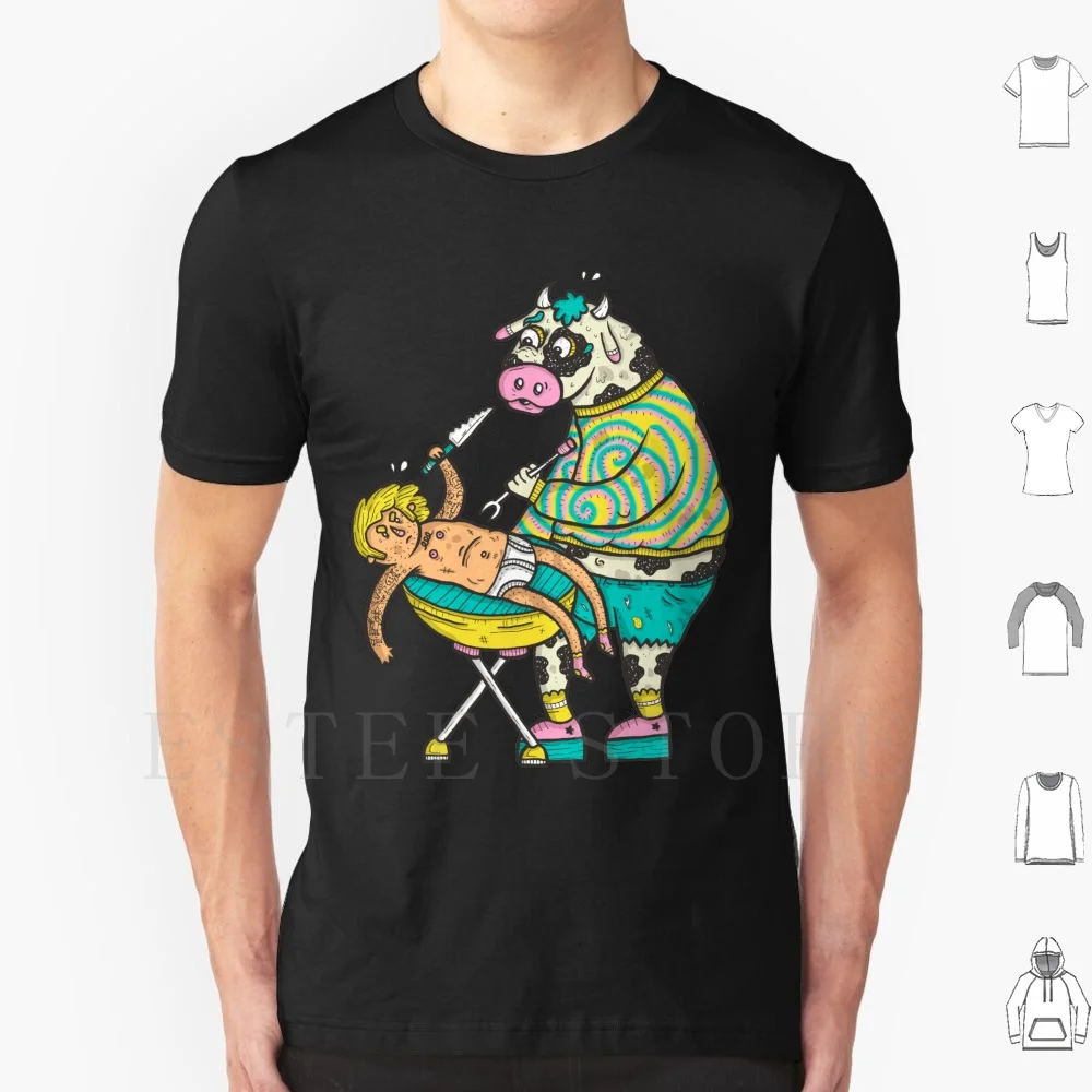 Хлопковая футболка с принтом барбекю рога коровы борьба человеческим монстром