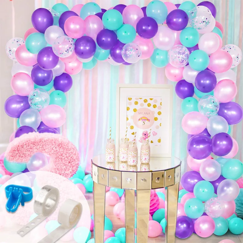 

DIY Balloon Garland & Arch Kit Pink & Purple & Blue & White Latex Balloons Set Wedding Birthday Baby Shower Party Decors