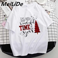 tees for women print plaid tree 2022 new year holiday merry christmas clothes lady tops clothing female t shirt graphic t shirt