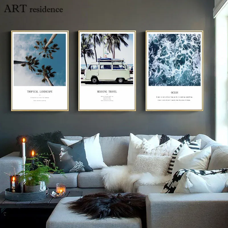 Современный простой ветронепроницаемый плакат художественное оформление для