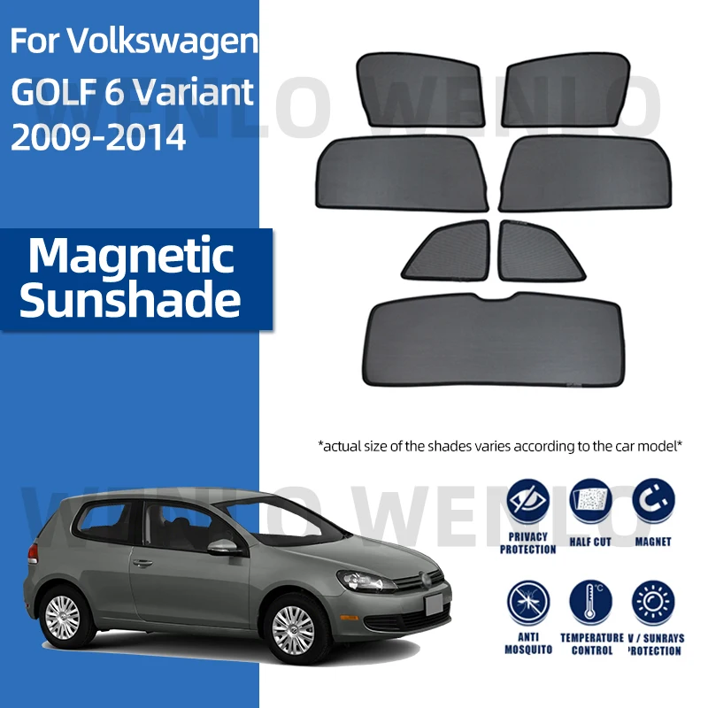 

For Volkswagen GOLF 6 Variant Wagon 2009-2014 Magnetic Mesh Windshield Curtain Car Sunshield Window Sunshade Visor Sun Shade