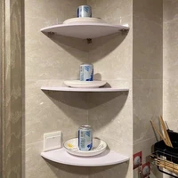 182024 white 3 pcs floating wall corner shelf wall mounted storage rack bathroom shower holder home bookshelf shelves storage