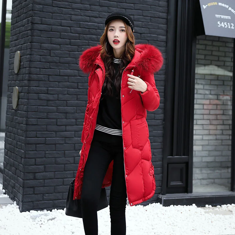 Coat jacket hooded winter jacket women parkas 2019 new women jacket fur collar outerwear female plus size long section coats