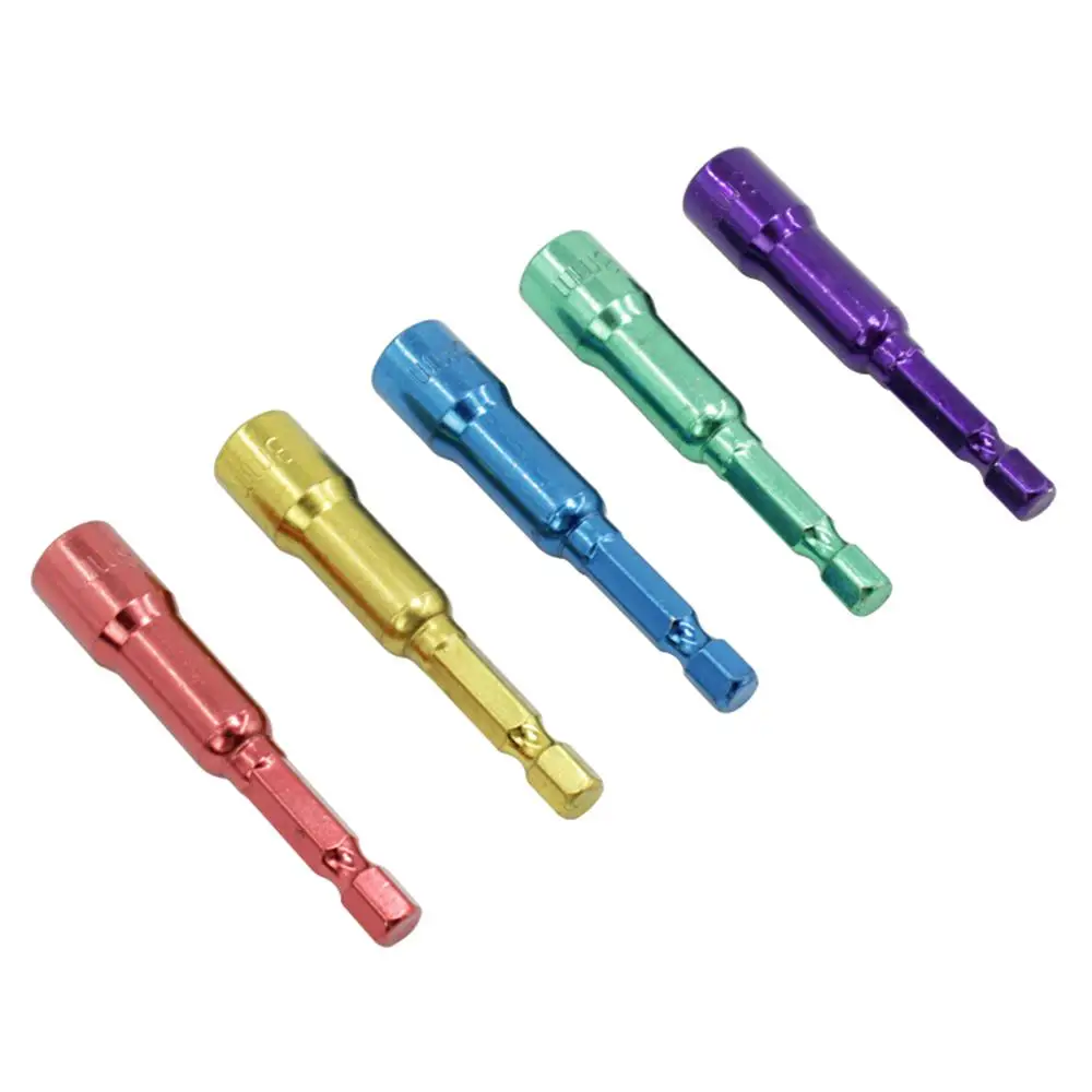 5pcs ручные инструменты красочные адаптер гнезд комплекты с шестигранной головкой